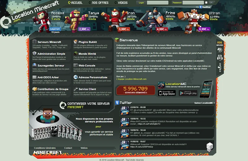 Location Minecraft en 2014