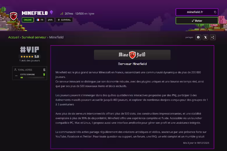 Hub de serveur détaillé