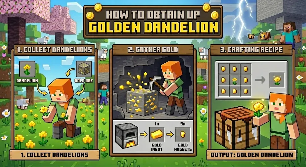 Pissenlit Dorée dans Minecraft Java Edition 26.1 Tiny Takeover