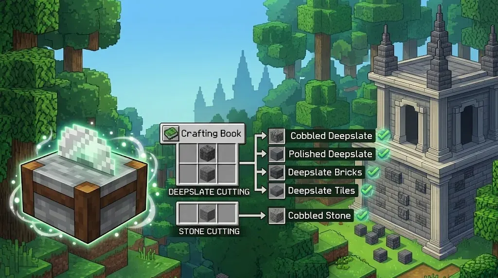 Améliorations de la Taillée de Pierre dans Minecraft Java Edition 26.1